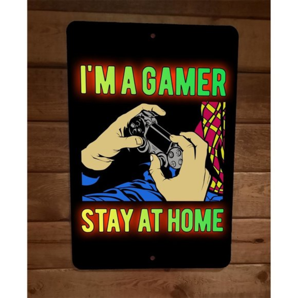 Im a Gamer Stay at Home 8x12 Metal Wall Sign Poster